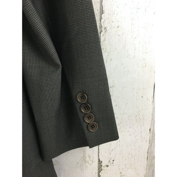 Brooks Brothers 346 Stretch Mens Two Button Blazer Jacket Brown Houndstooth 42 L - Picture 6 of 16